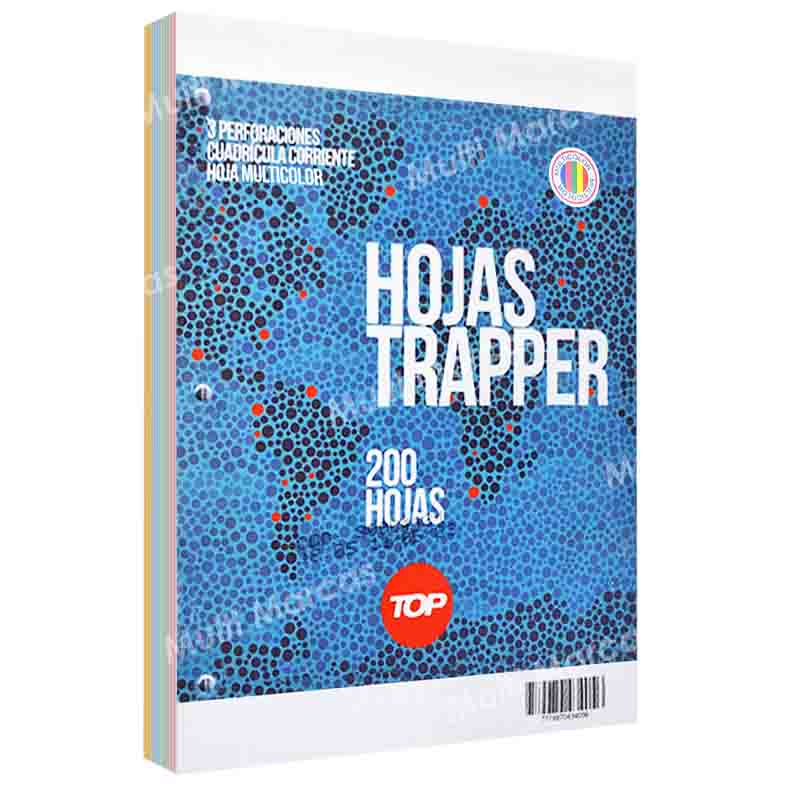 Paquete de 200 Hojas para Trapper Color Plomo Flipo de 2 Perforaciones Tamaño Carta