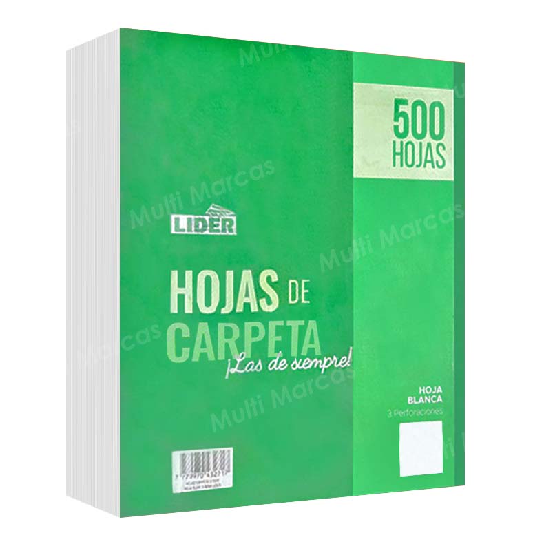 Hojas de Carpeta Color, Pack de 500 hojas MASTER Mix Cuadricula Corriente