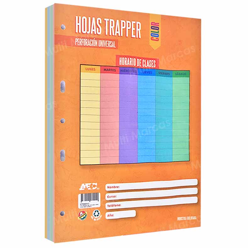 Paquete de 200 Hojas para Trapper Con Diseño Flipo de 2 Perforaciones Tamaño Carta