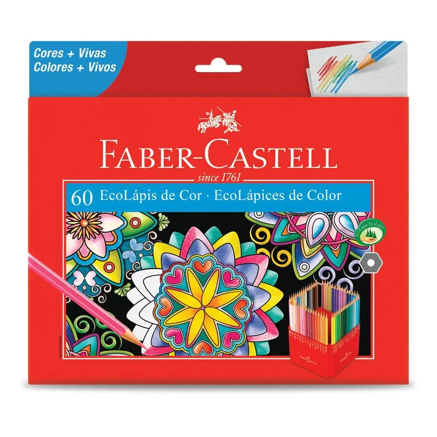 Ecolápiz Rojo Triangular Cáscara Verde - Faber-Castell F1812