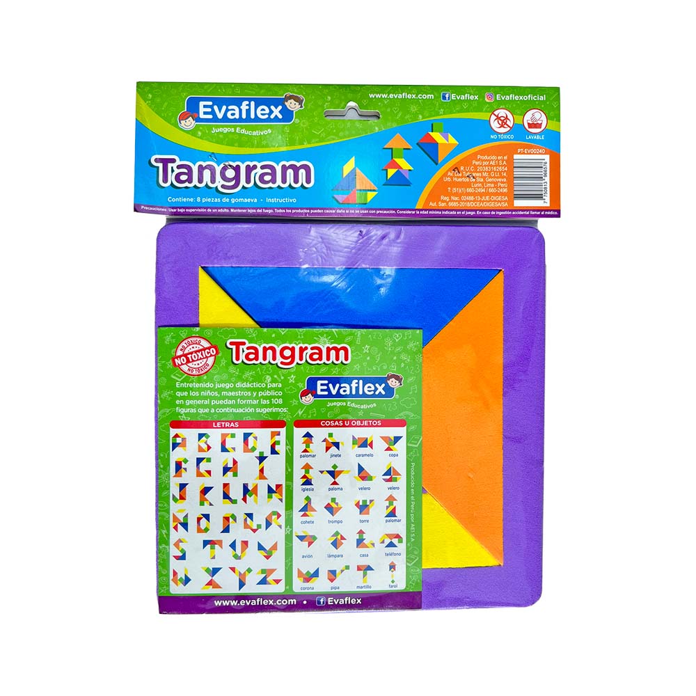 Tangram de Goma Eva 20x20 cm. - Espesor 7 mm. - PT-EV00240 - EVAFLEX