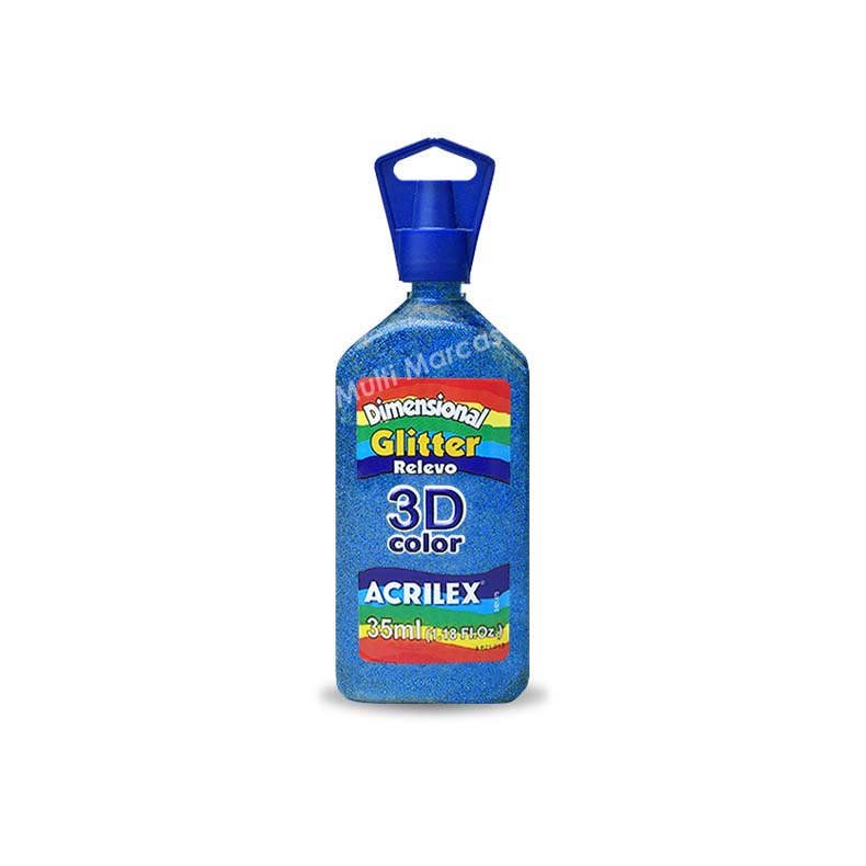 Dimensional Glitter Relieve 3D Color de 35 ml Color Azul ACRILEX