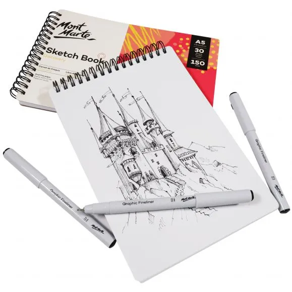 Cuaderno De Dibujo 30 Hojas Negras 140 Gramos A3 Profesional