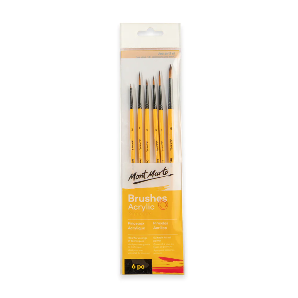 Set de Pinceles por 3 unid. Fat Liner Mop Taklon Squirrel Premium 16,10,6 MONT MARTE BMHS0006