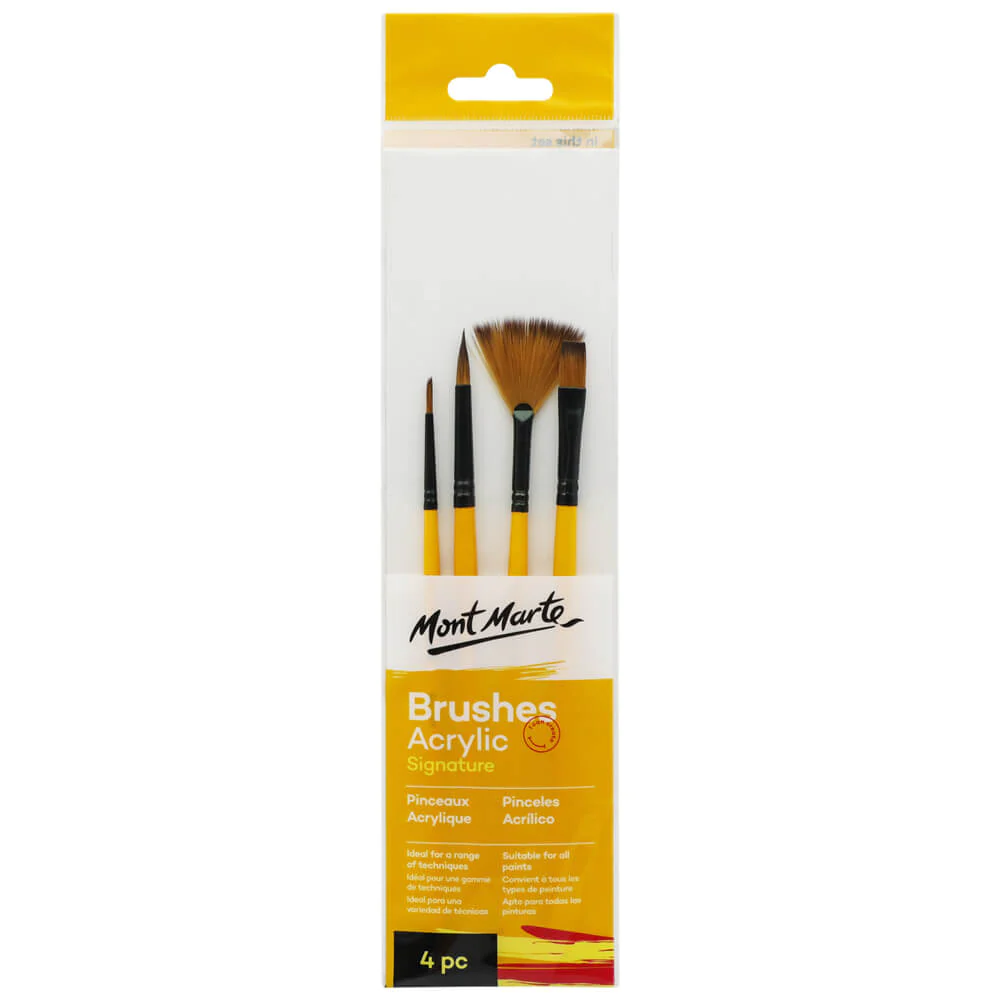 Set de Pinceles por 3 unid. Fat Liner Mop Taklon Squirrel Premium 16,10,6 MONT MARTE BMHS0006