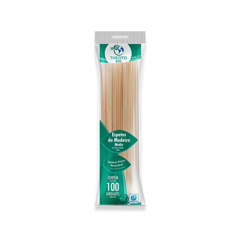 Paquete de 100 Unidades de Palitos Chinos de Madera para Brochetas y Manualidades, – 3.5 mm x 25 cm - THEOTO