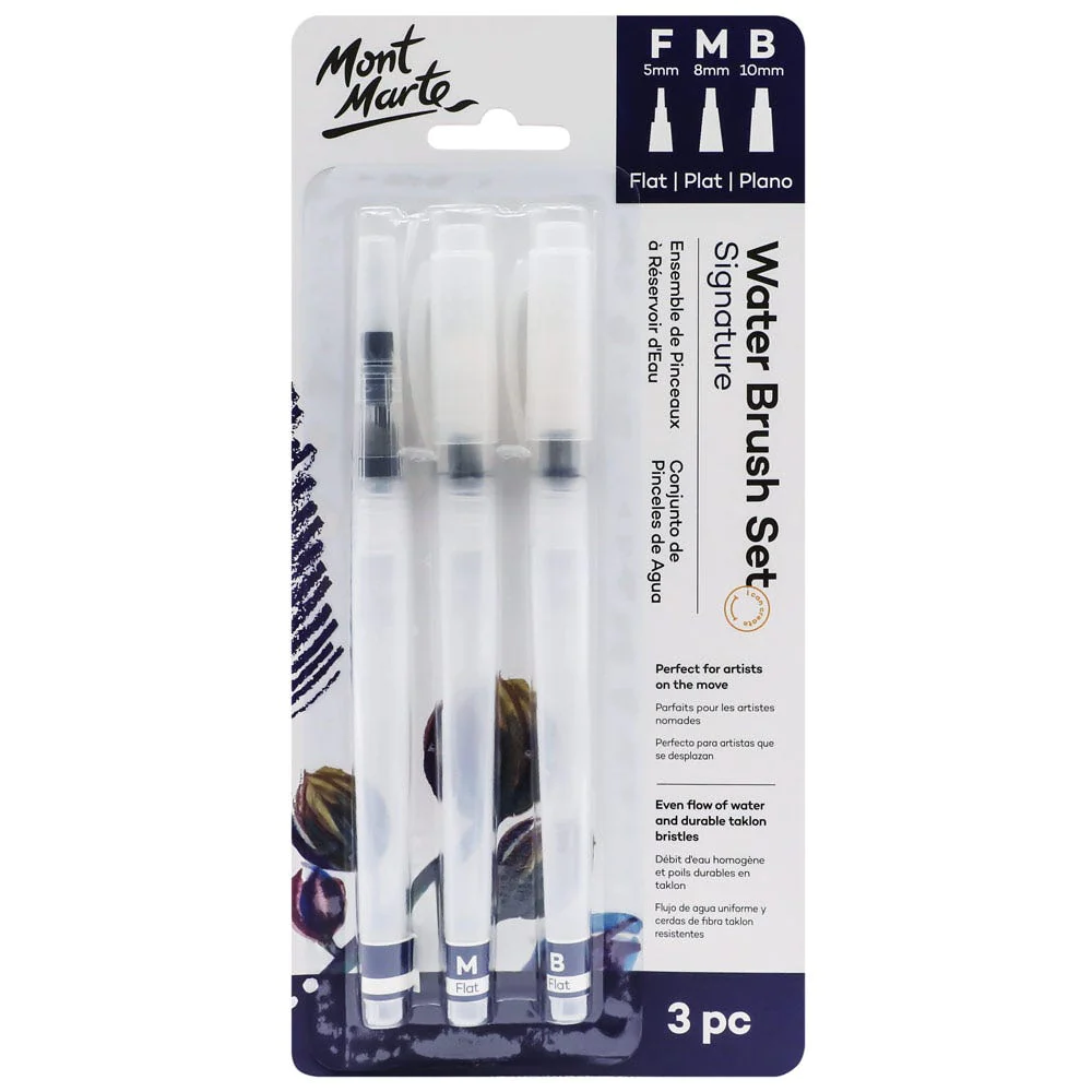 Set de Pinceles por 3 unid. Fat Liner Mop Taklon Squirrel Premium 16,10,6 MONT MARTE BMHS0006