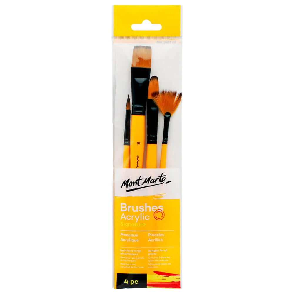 Set de Pinceles por 3 unid. Fat Liner Mop Taklon Squirrel Premium 16,10,6 MONT MARTE BMHS0006