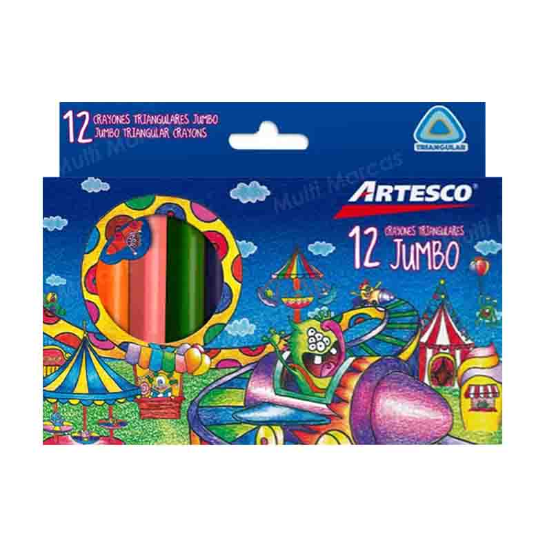 Set de 12 Crayones Jumbo Triangulares ARTESCO