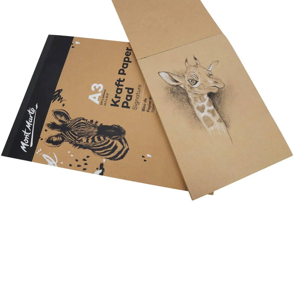 Block de Papel Kraft Signature Mont Marte Tamaño A3 50 Hojas MSB0095