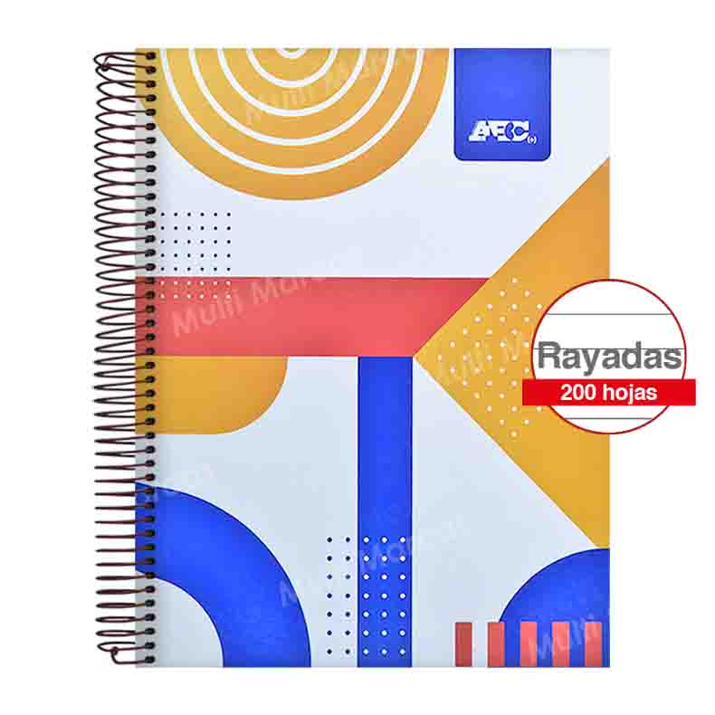 Cuaderno ABC Espiral Carta Rayado de 200 Hojas Tapa Dura