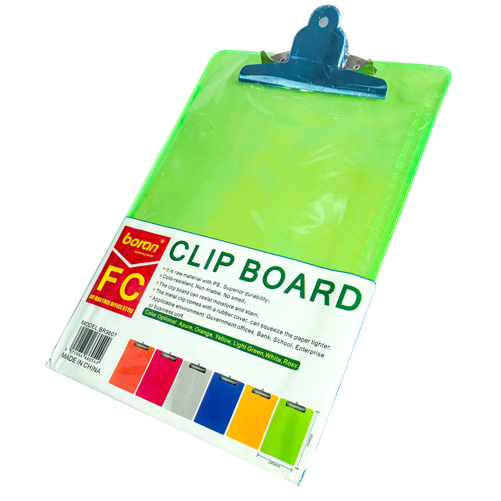 Tablero de Campo - Plancheta Tamaño Oficio de Color Pleno con Sujetador Plano Alkalá