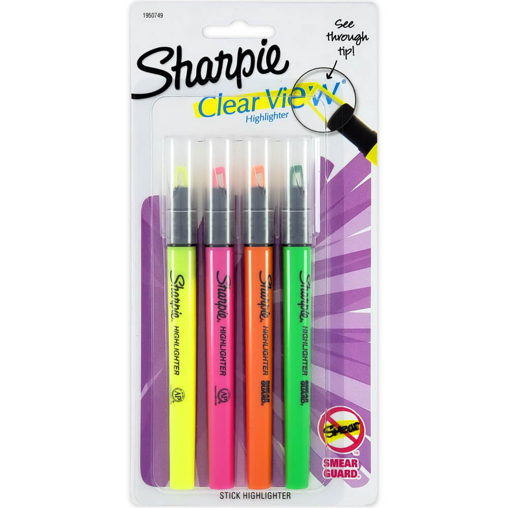 Juego de Resaltadores Sharpie Clear Stick 4 Unidades 1950749