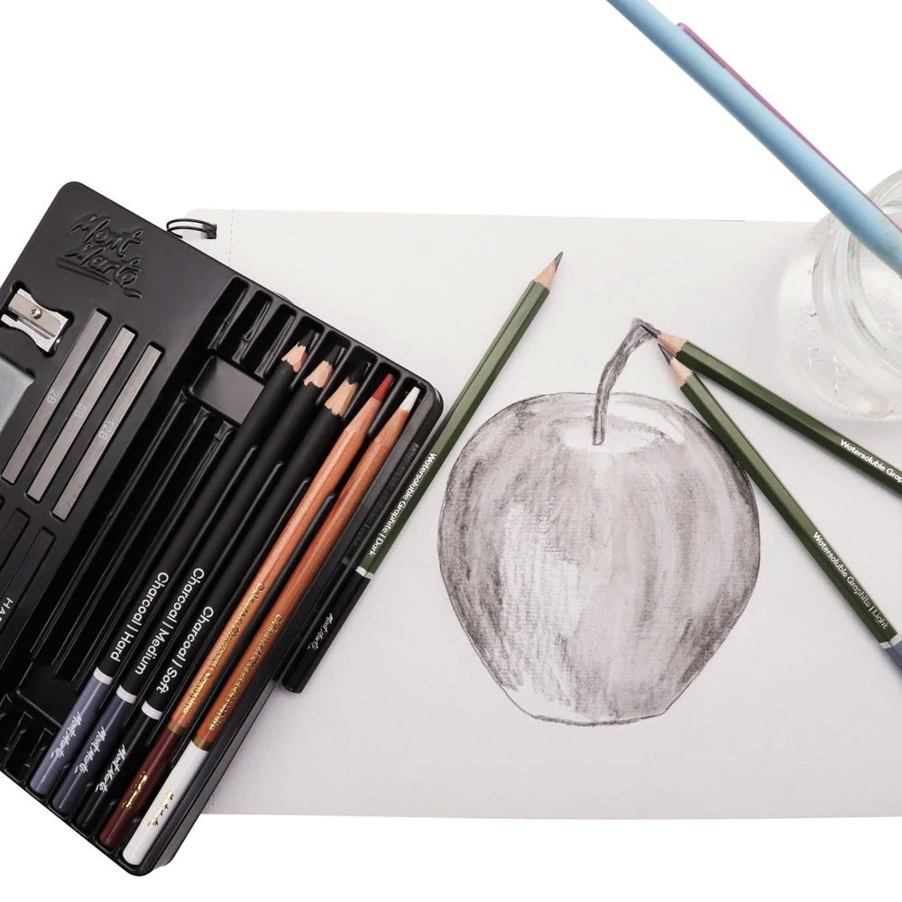 Set para Boceto y Dibujo en Estuche Metálico Signature 17 Piezas - Mont Marte MMGS0033