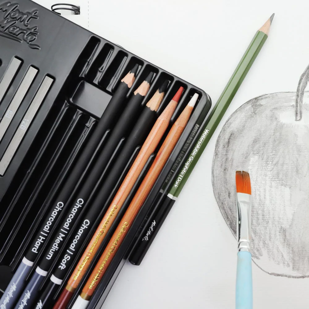 Set para Boceto y Dibujo en Estuche Metálico Signature 17 Piezas - Mont Marte MMGS0033