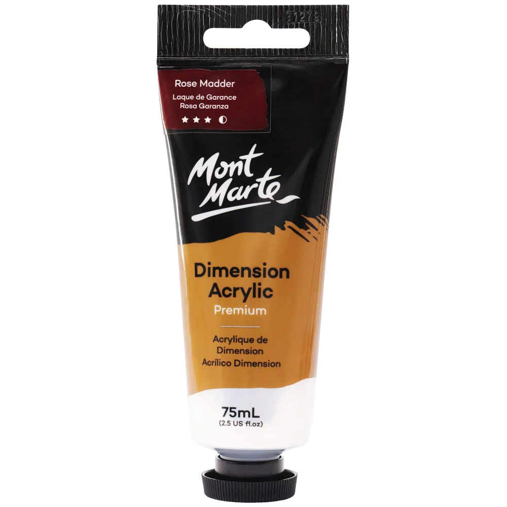 Tubo de Pintura Acrílica Dimension Premium 75ml - Color Rosa Garanza - Mont Marte - PMDA0014