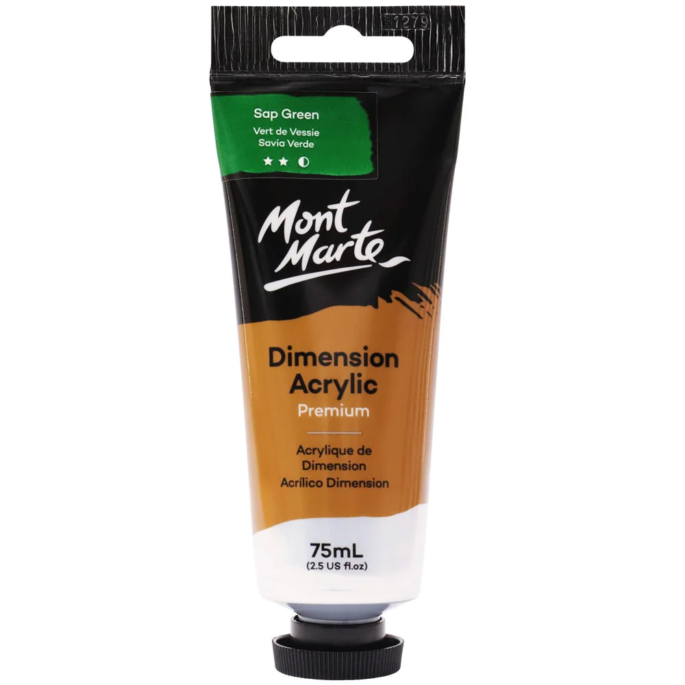 Tubo de Pintura Acrílica Dimension Premium 75ml - Color Savia Verde - Mont Marte - PMDA0029