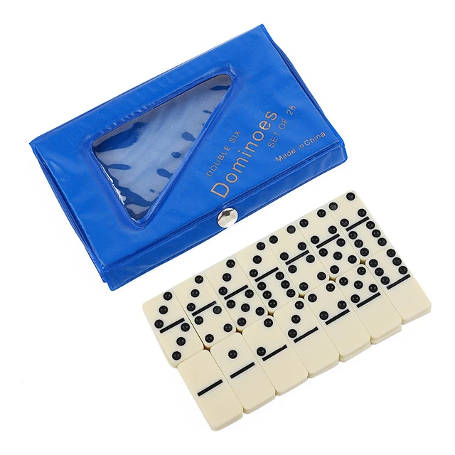 Juego de Dominó de 28 Piezas de Material Plástico en Estuche de 9cm X 15cm