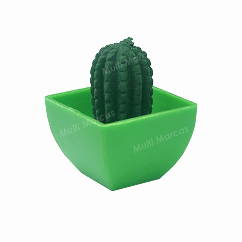 Maceta con Cactus 3x3 cm. para Maquetas