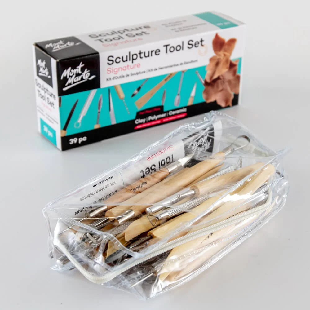 Set de herramientas para escultura / Modelado en Arcilla y Cerámica Signature, 39 piezas, - MMSP0028 - Mont Marte