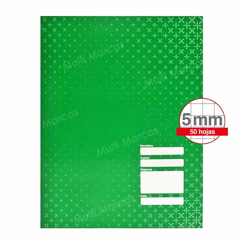 Cuaderno ABC Engrapado 50 hojas cuadricula 5 mm Tamaño Carta