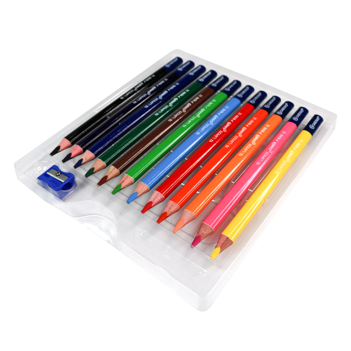 Set 12 Lápices de Colores Jumbo + Tajador - P9090 - SABONIS