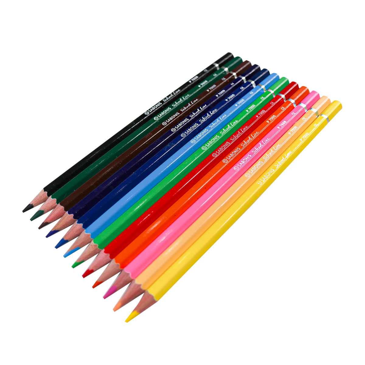 Set de 12 Lápices de Color Largos Clásicos P7000 SABONIS