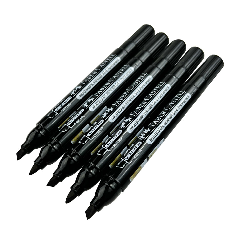 Rotulador artline marcador permanente ek-90 negro punta biselada 5 mm papel  metal y cristal