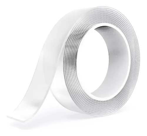 Cinta Doble Contacto Con Cuerpo Transparente de 3/4 " de Pulgada 18 mm. de Ancho x 2 mm. de Espesor x 5 Metros de Largo