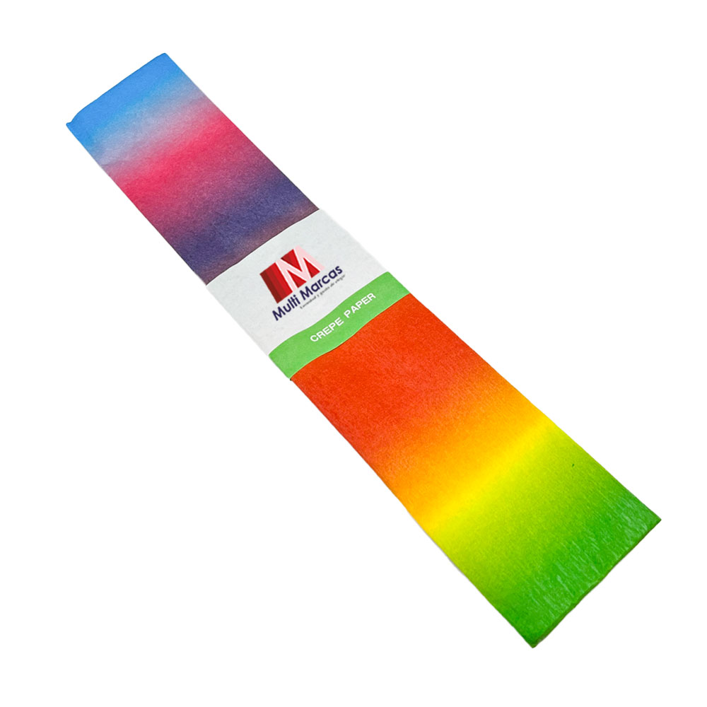 Rollo de Papel Crepé (50 x 150 cm) con diseño Arcoiris