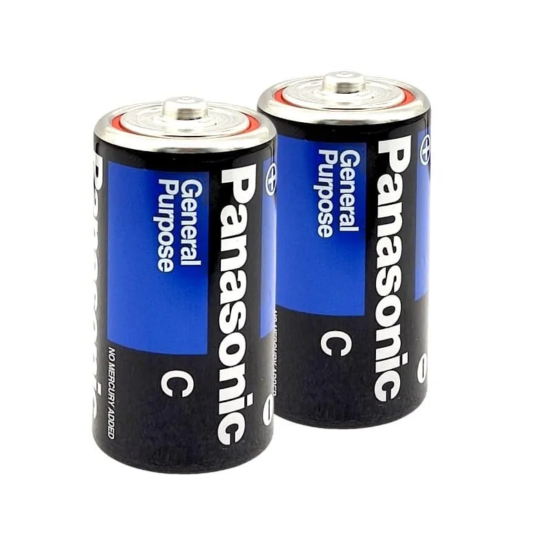 Set de 2 Pilas / Baterías de Carbón C, 1.5 V - Panasonic