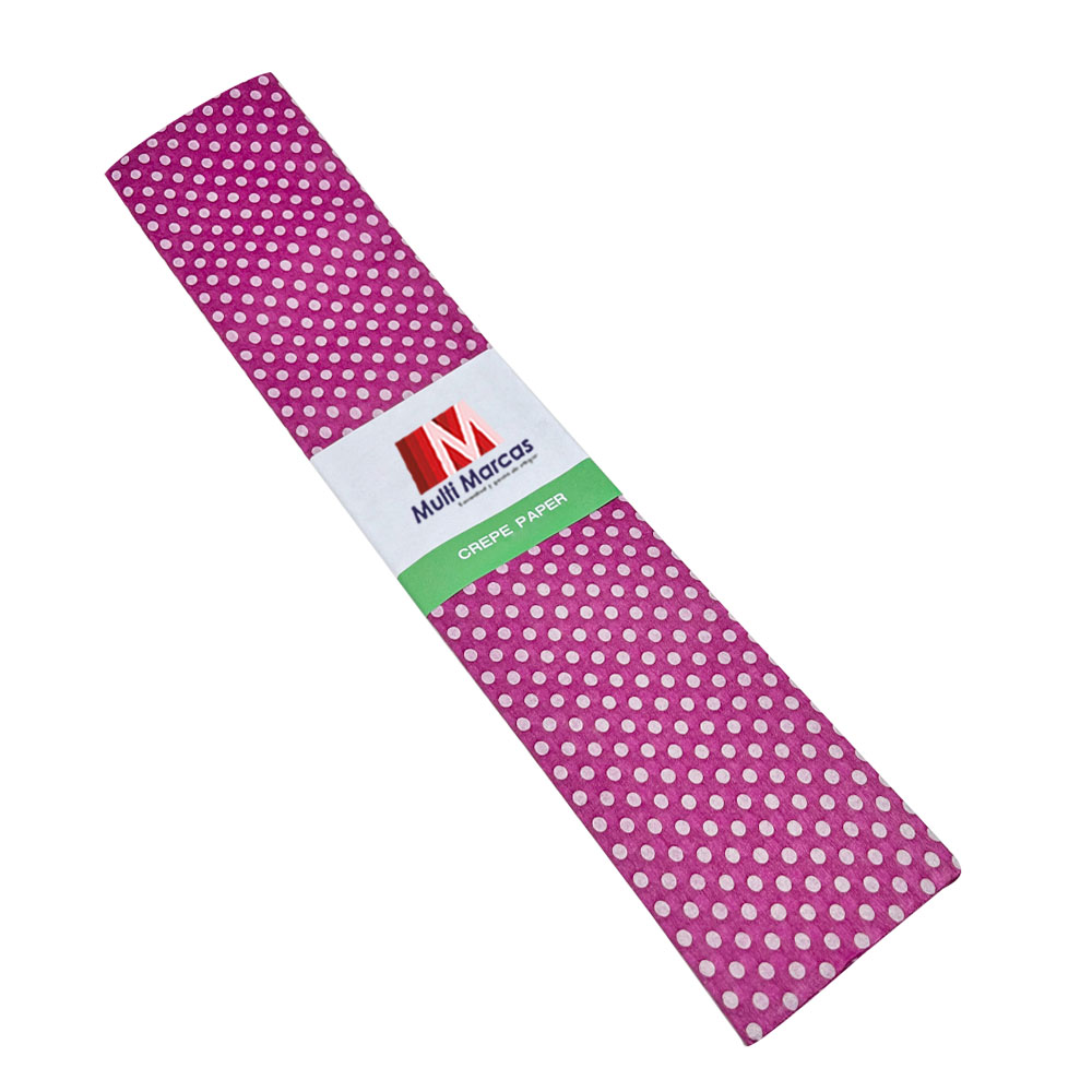 Rollo de Papel Crepé (50 x 150 cm) con patrón Punteado Rosa