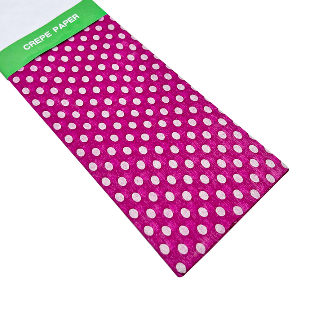 Rollo de Papel Crepé (50 x 150 cm) con patrón Punteado Rosa