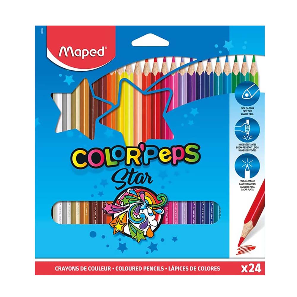 GENERICO Lapices De Madera 18 Colores Pintar Niños Escolar Estuche