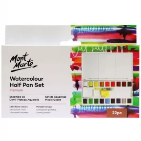 Mont Marte Signature - Juego de acuarela metálica, 37 piezas de pintura  perla, 36 colores vibrantes, 1 pincel