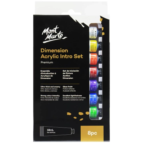 Set de Pinturas Acrílicas por 8 unid. de 36 ml Metalizadas MONT MARTE PMMT8361