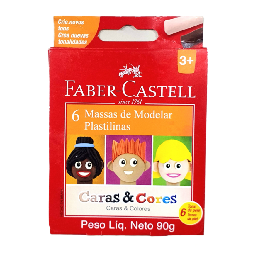 Set de 6 Barras de Plastilina Caras y Colores, 6 Tonos de Piel - 22.0306CC - Faber-Castell