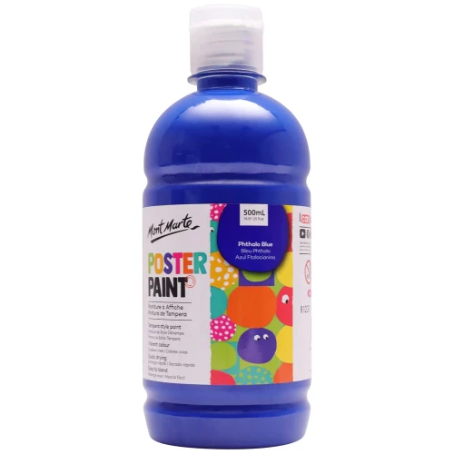 Bote de Témpera de 500 ml. Color Azul Ftalocianina - MPST0024 - Mont Marte