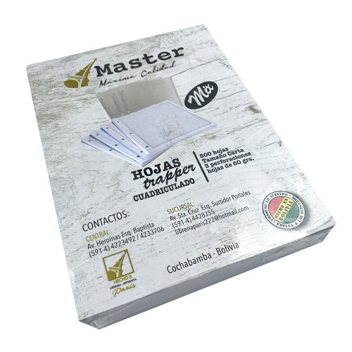 Hojas para Trapper 3 Perforaciones 5 Colores MASTER